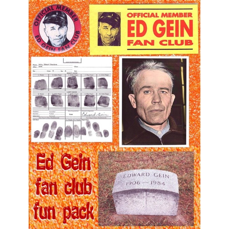 Edward Gein fingerprint chart copy on 8 x 8 from his arrest late 1950's