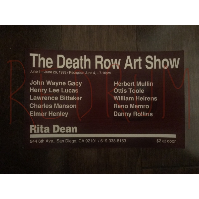 Deathrow art show 4.25 x 7 flyer photo/ poster from 1993