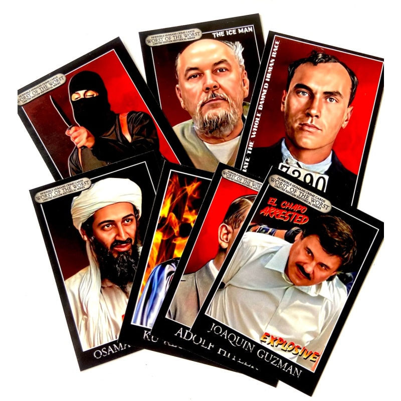 WORST OF THE WORST Historical Crime Card Series - 7 NEW CARDS SEALED PACK