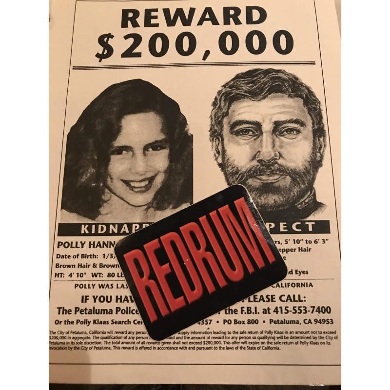 Richard Allen Davis Reward poster 8.5 x 11 Polly Hannah Klaas kidnapping from 1993