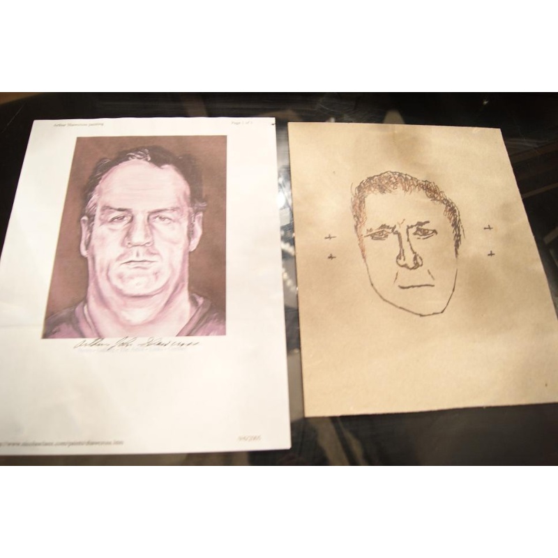 Arthur J. Shawcross original sketch marker of his police drawing when the were looking for the Genessee River Killer