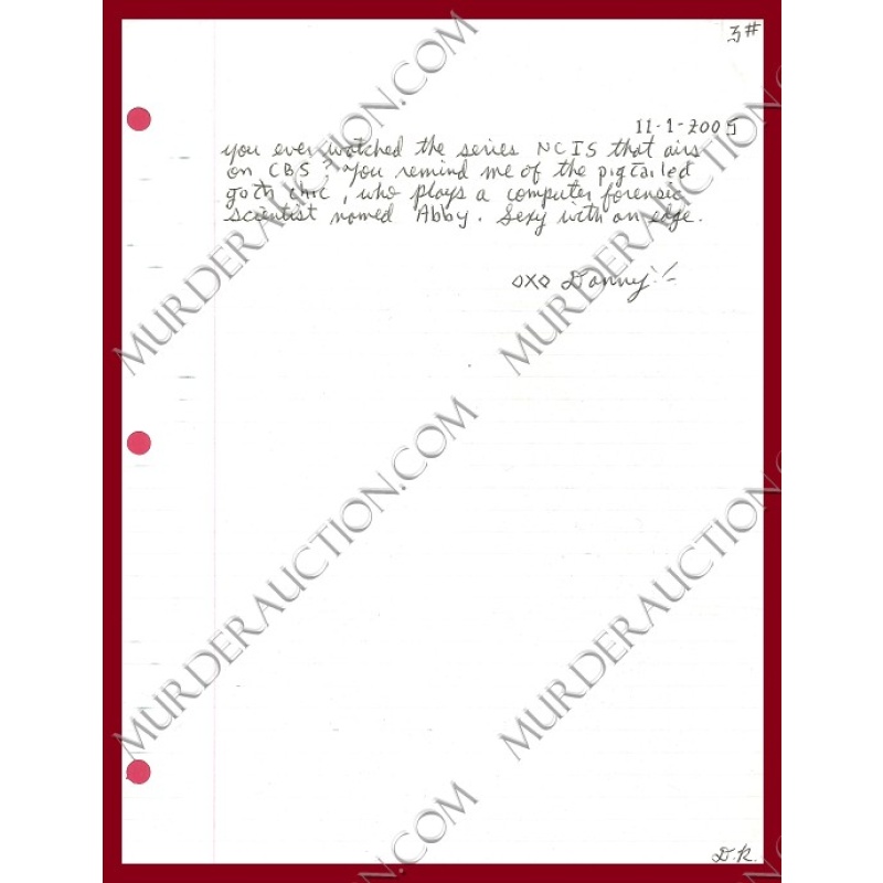 Danny Rolling letter/envelope 11/1/2005 EXECUTED