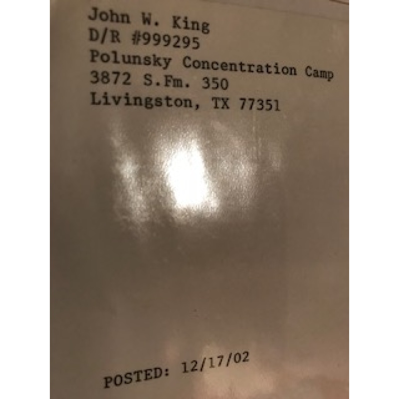 John King TLS with original envelope from 2002