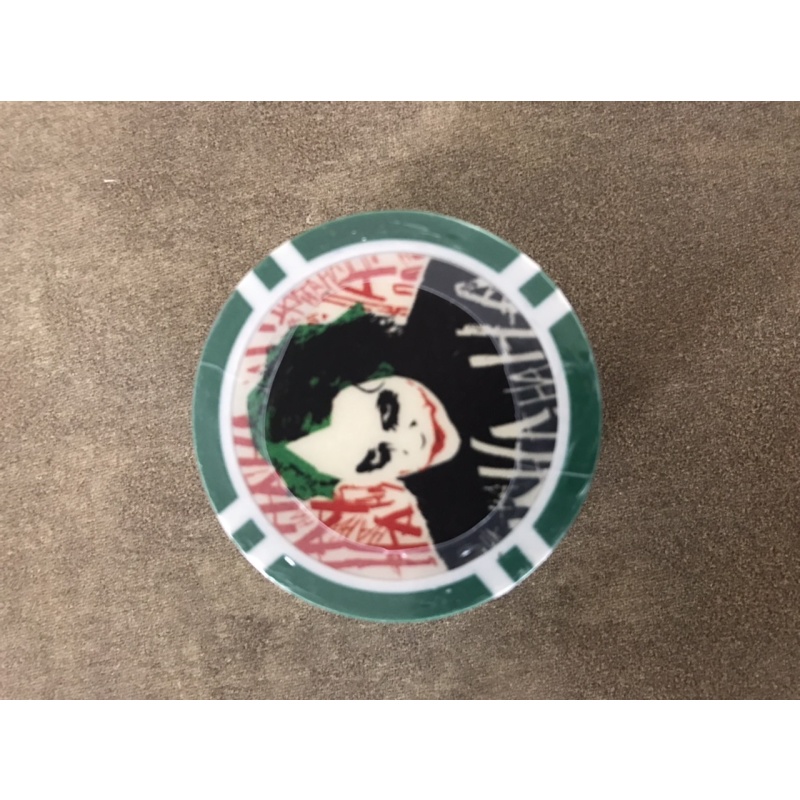 James Holmes Joker Dark Knight collectible green poker chip