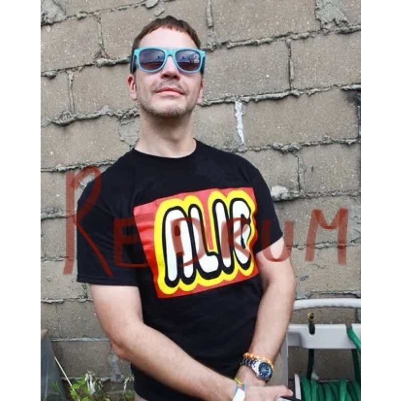 Deceased - Michael Alig official worn shirt with both golden handprints on the back and full signature on the front from 2014