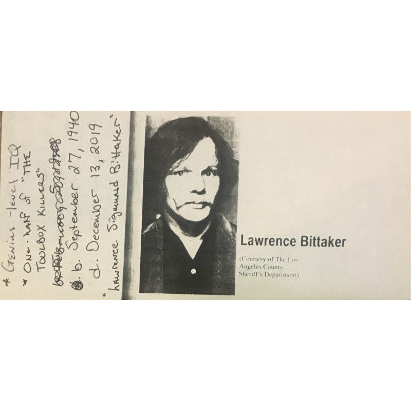 Lawrence Bittaker Letter (September 11, 2009) & Envelope