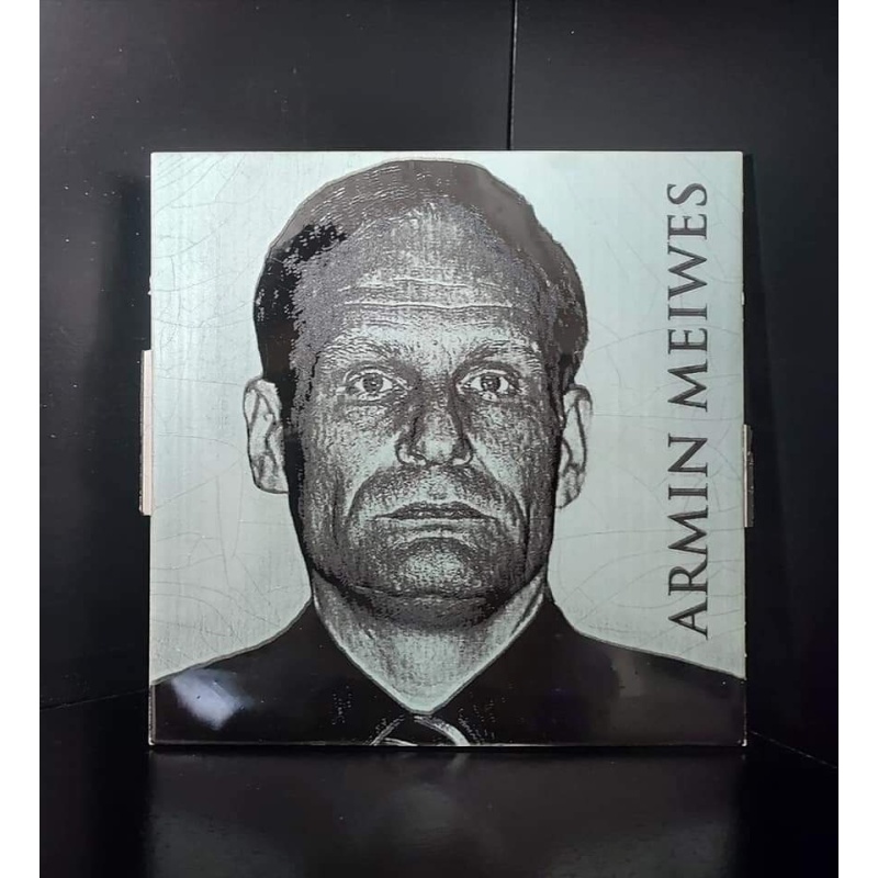 ARMIN MEIWES The Cannibal of Rotenburg, Original tile from his bathroom with his face engraved