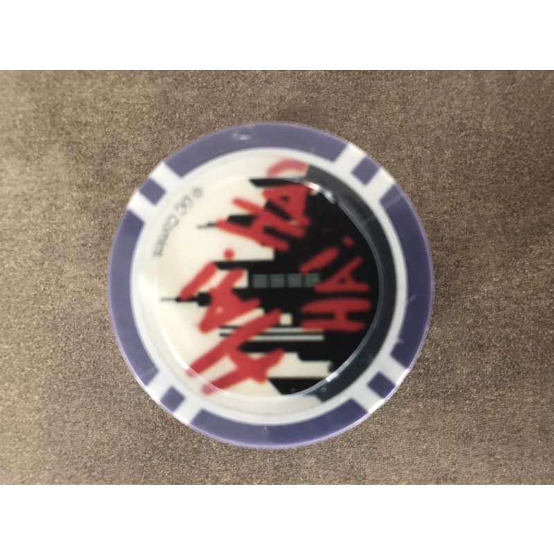 James Holmes Joker Dark Knight collectible purple poker chip