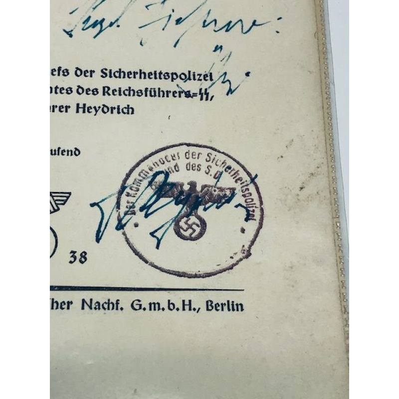 REINHARD HEYDRICH SIGNED FREEMASONRY BOOK