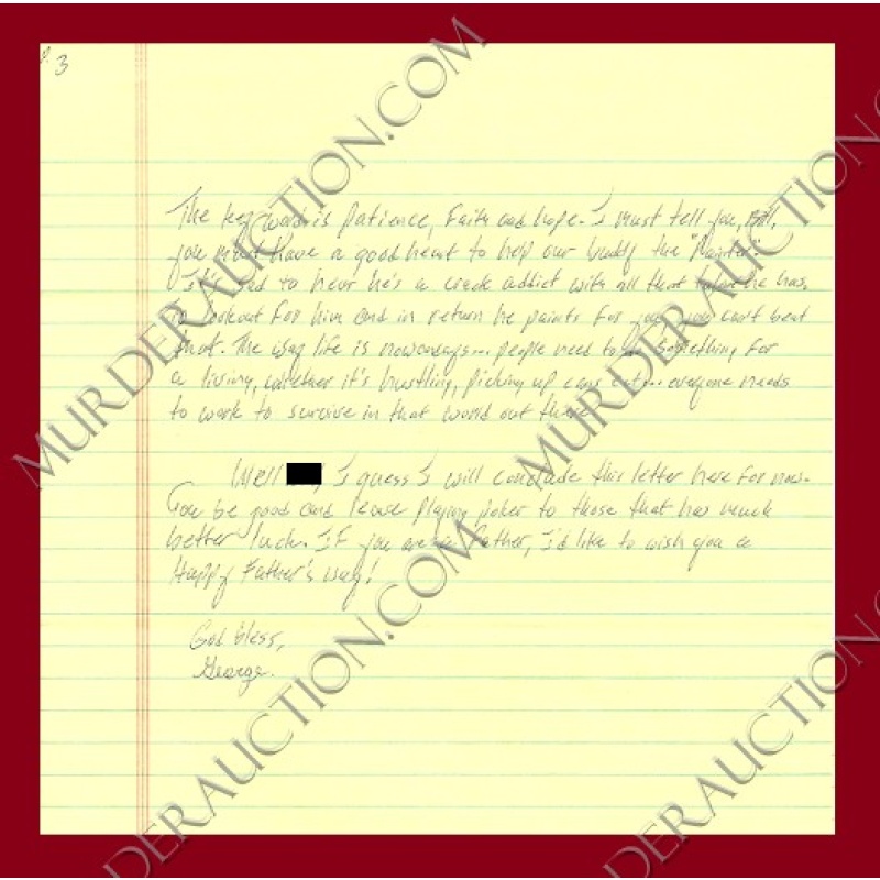 George Adorno letter/envelope 8/29/2006