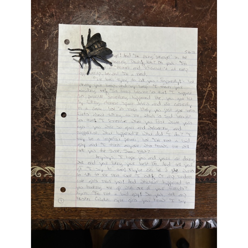 Scool shooter Andrew Wurst handwritten letter and envelope