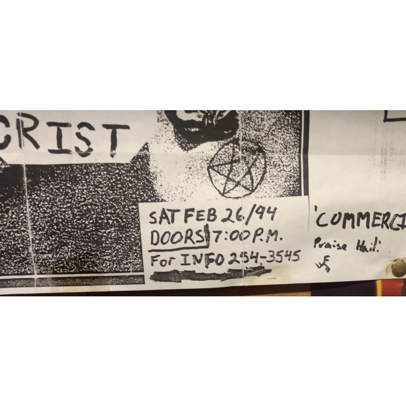 BLASPHEMY 1994 NY Show Poster Richard Ramirez, TUMULT, ANTI CRIST, PROCESS