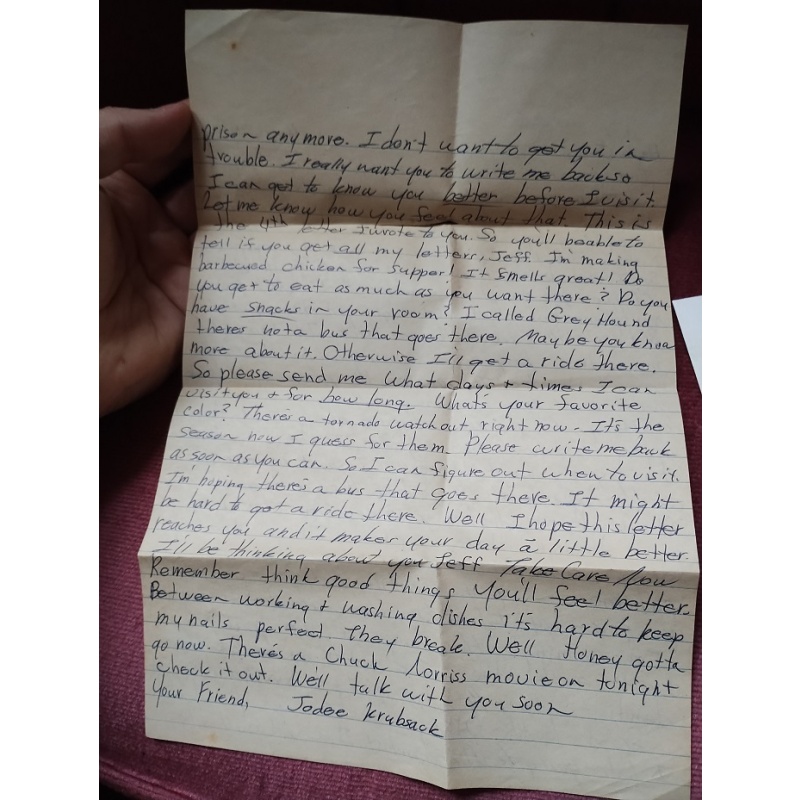 Jeffrey Dahmer, correspondent's letter dated 1994