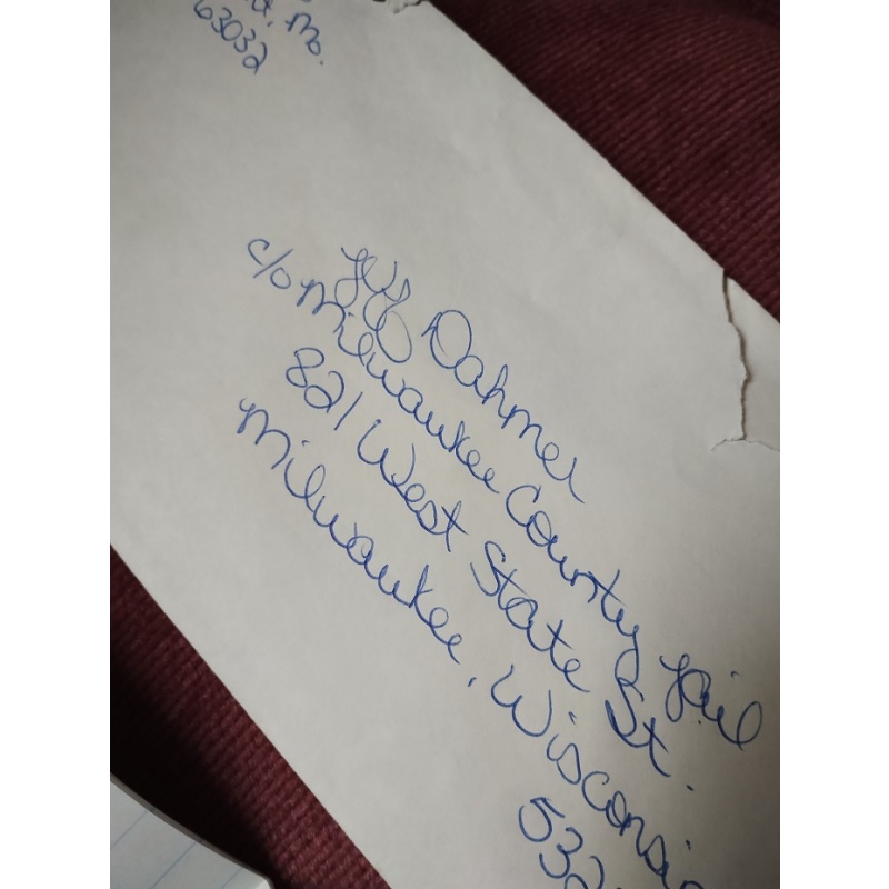 Jeffrey Dahmer, correspondent's letter dated 1992