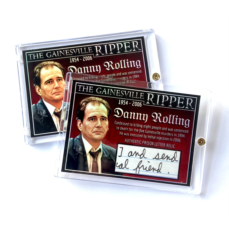 DANNY ROLLING “The Gainesville Ripper” Authentic Prison Letter Relic Card In Collector’s Case