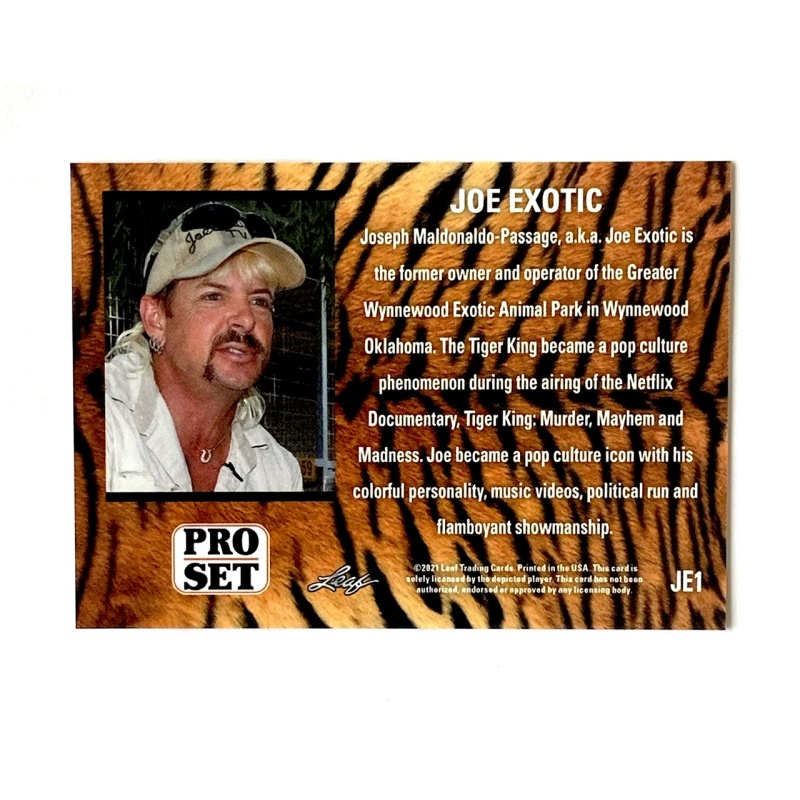 TIGER KING Joe Exotic 2021 Leaf Pro-Set Card