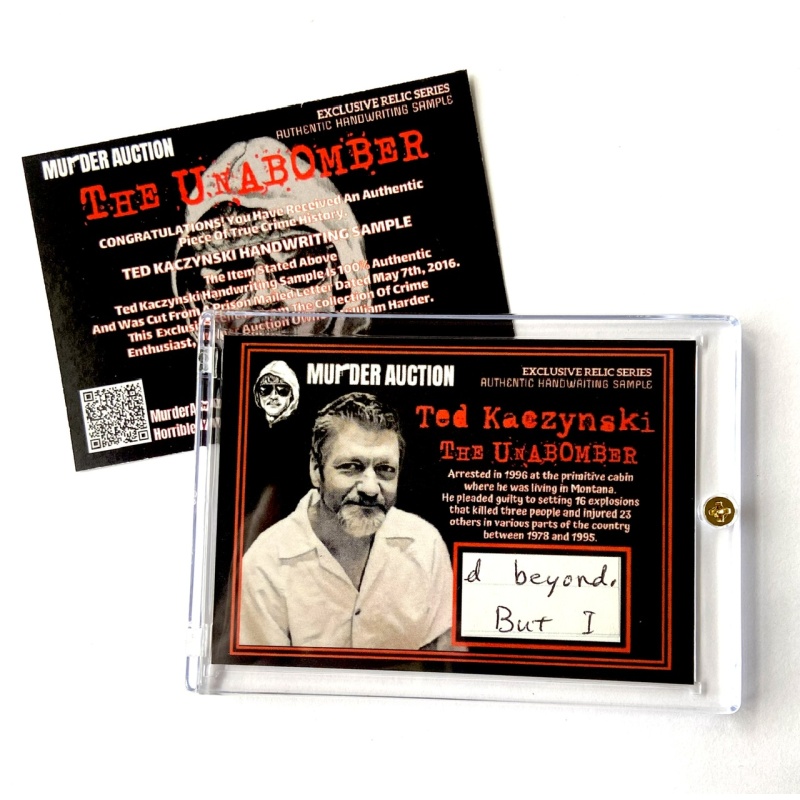 Theodore Kaczynski “The Unabomber” Authentic Prison Letter Relic Card