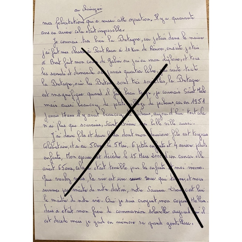 DECEASED FRENCH SERIAL KILLER EMILE LOUIS HANDWRITTEN LETTER/ENVELOPE SET