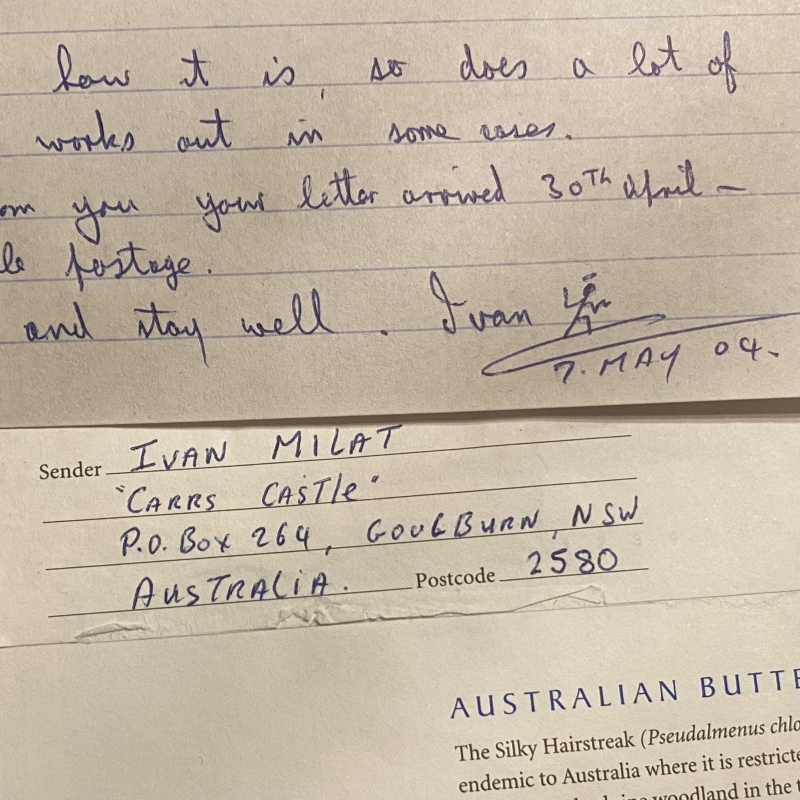 IVAN MILAT 4 PAGE HANDWRITTEN LETTER/ENVELOPE SET