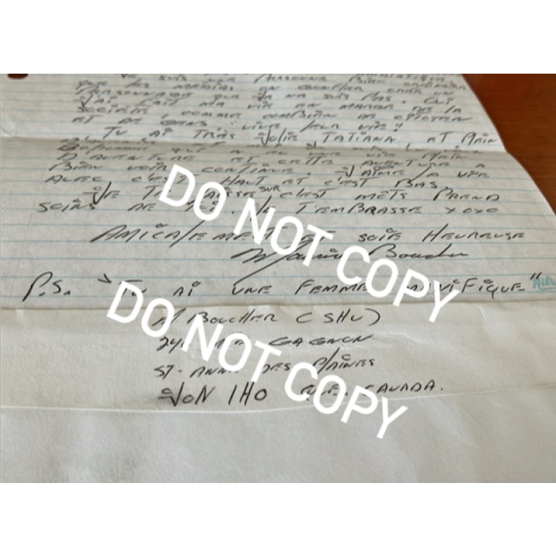 Deceased Canadian gangster/convicted murderer Maurice ‘Mom’ Boucher handwritten letter envelope set