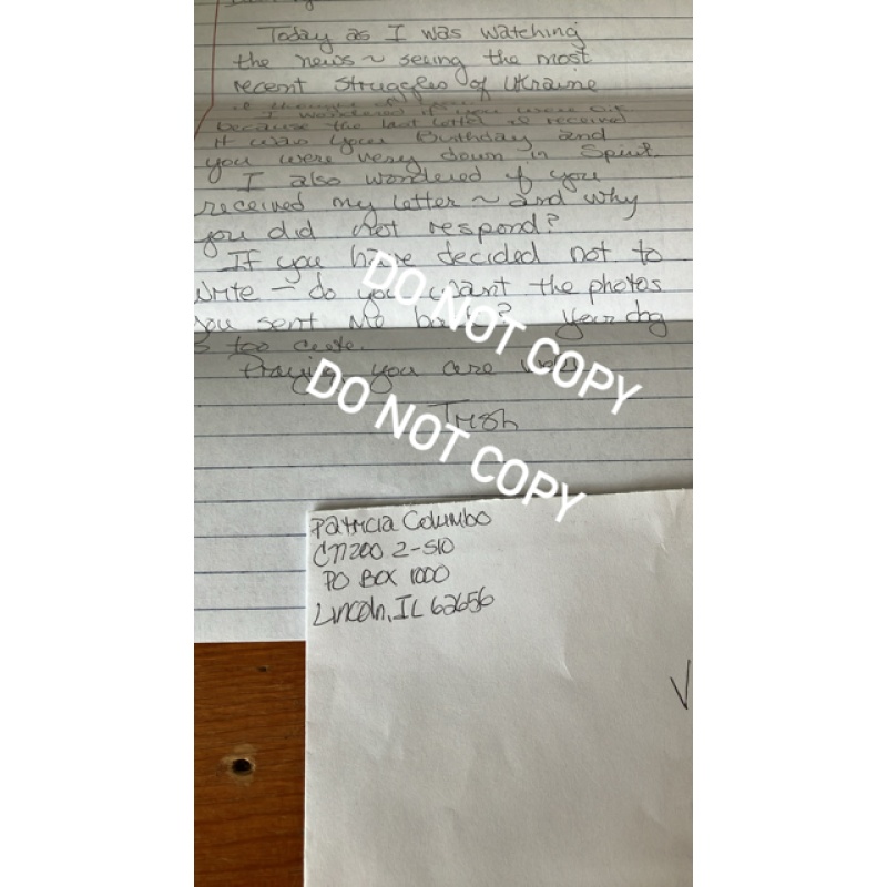 Convicted murderers (deceased) Frank Columbo & Patricia Columbo handwritten letter set