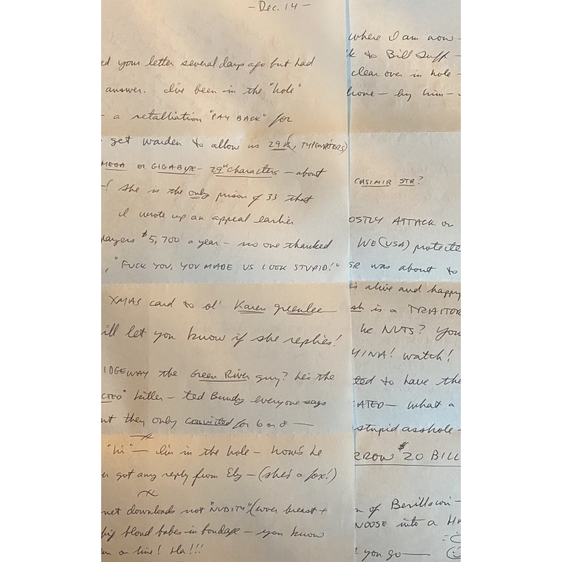 DOUGLAS CLARK LONGER HANDWRITTEN LETTER/ENVELOPE SET