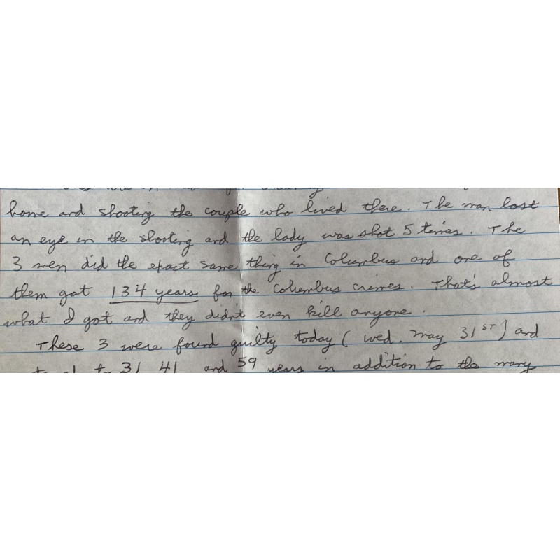 DECEASED SERIAL KILLER THOMAS DILLON LENGTHY HANDWRITTEN LETTER/ENVELOPE/CARD/CLIPPINGS SET