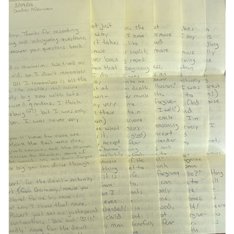 DECEASED SERIAL KILLER JOSEPH DUNCAN HANDWRITTEN LETTER/ENVELOPE SET