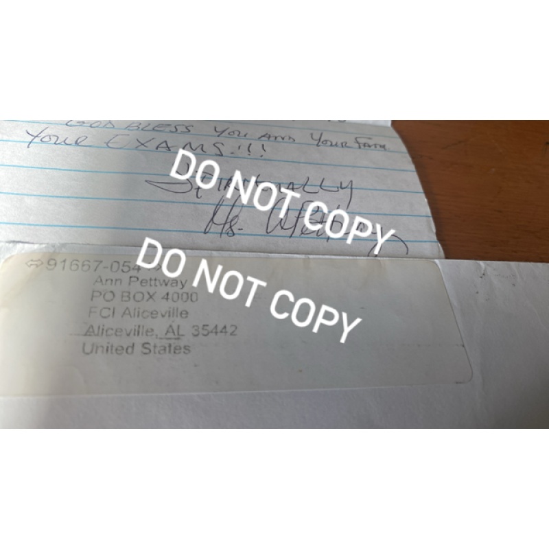 RELEASED Convicted kidnapper of Carlina White,  Annugetta Pettway letter envelope set