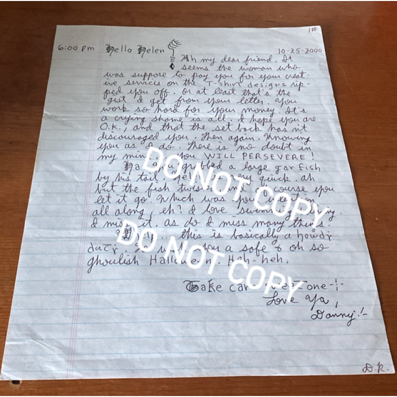 Executed serial killer Danny Rolling handwritten letter