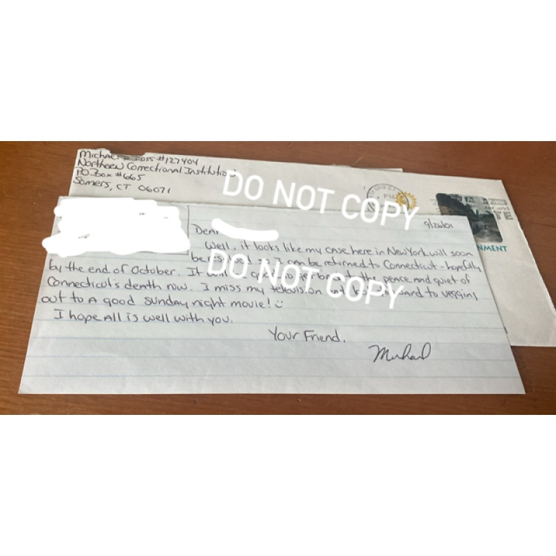 Executed serial killer Michael Bruce Ross handwritten letter envelope set