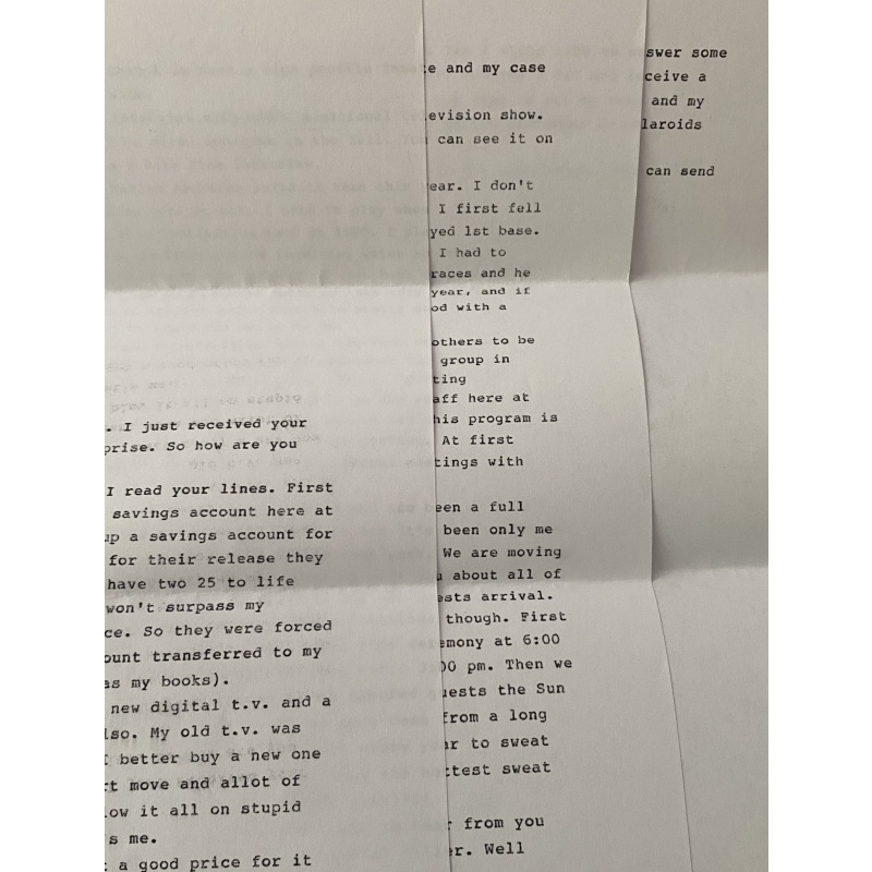 DECEASED SERIAL KILLER JOSEPH KONDRO 4 PAGE TYPED LETTER + HANDWRITTEN ENVELOPE