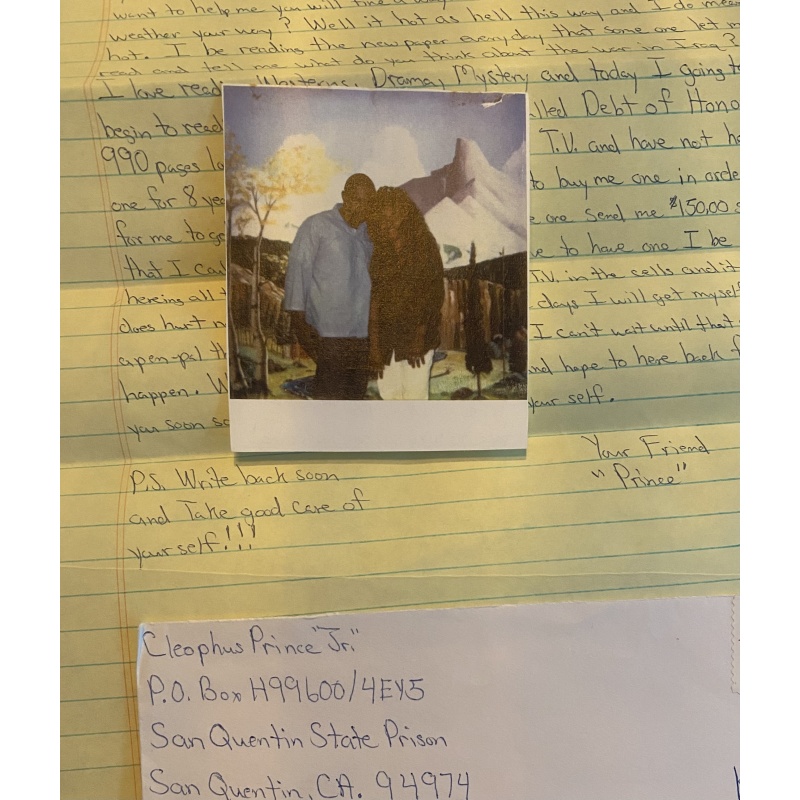 CLEOPHUS PRINCE HANDWRITTEN LETTER/ENVELOPE SET COMES WITH COPIED PICTURE