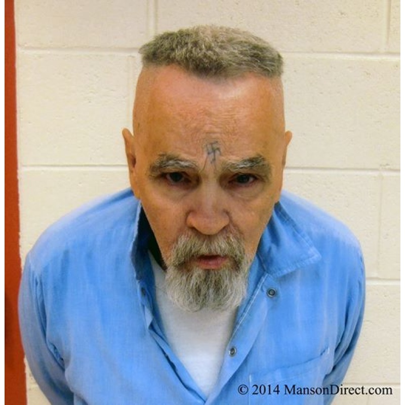 Charles Manson single grey hair with 4 x 6 picture shaven in Corcoran Prison on July 2014