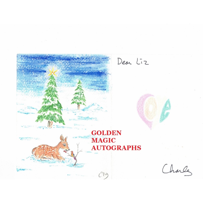 CHARLES NG - ARTWORK/GREETING CARD - SIGNED FOUR TIMES - COMES WITH ARTWORK ENVELOPE