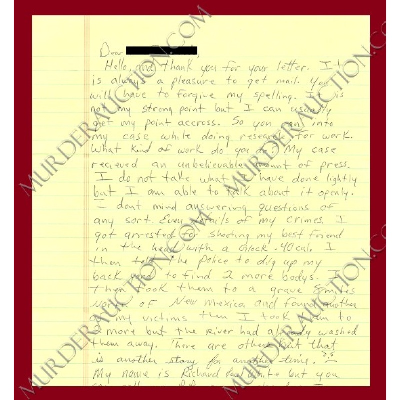 Richard Paul White letter/envelope