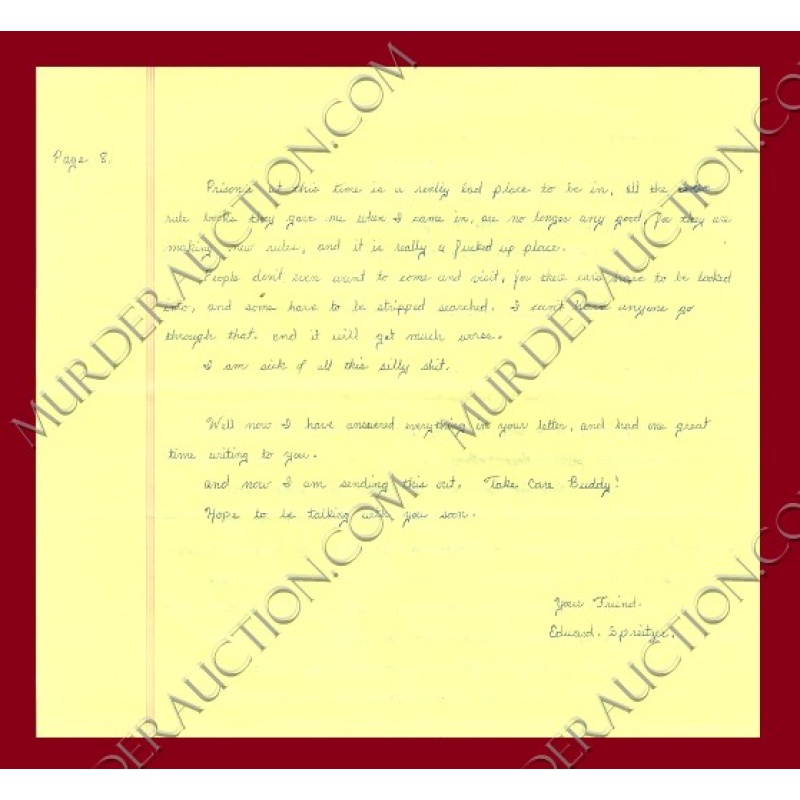 Edward Spreitzer letter/envelope 10/26/1996