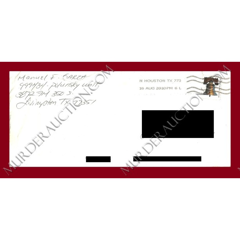 Manuel Garza letter/envelope 8/10/2010 EXECUTED