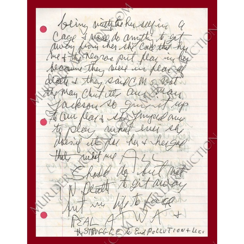 Charles Manson letter/envelope 6/6/2008 DECEASED