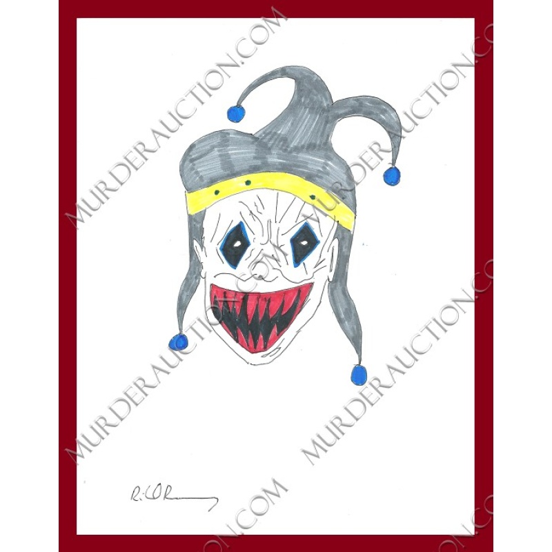 Richard Ramirez wicked jester drawing 8.5"×11" DECEASED