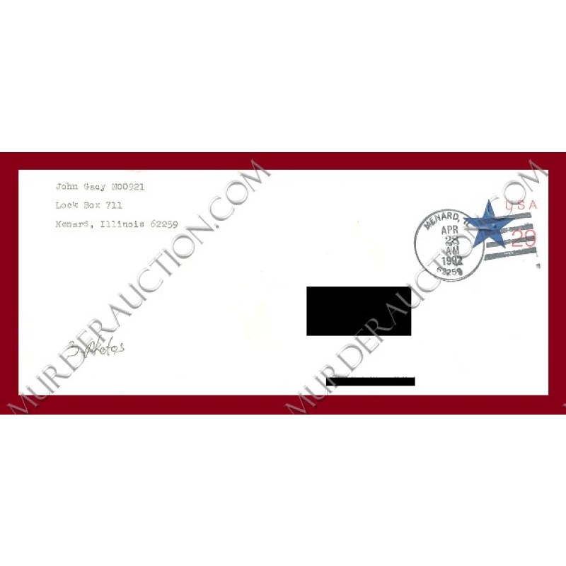 John Wayne Gacy letter/envelope 4/27/1992 EXECUTED