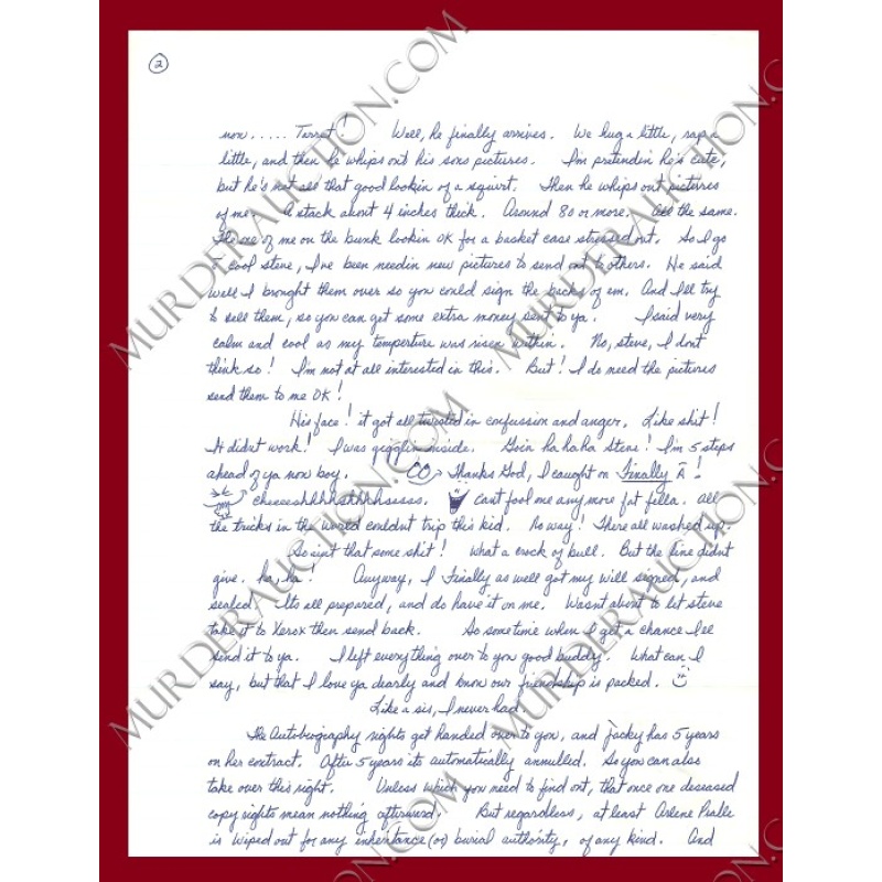 Aileen Wuornos letter 10/4/1993 EXECUTED