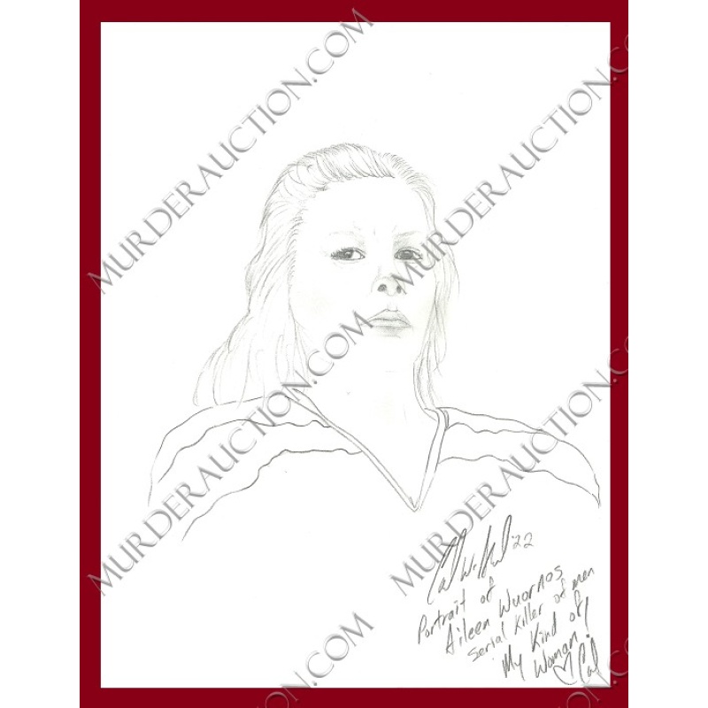 Carl Abuhl drawing of Aileen Wuornos 8.25"×11" 2022