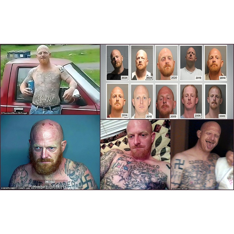 DON STEVEN MCDOUGAL | Dad's Swastika-Tattooed Babysitter Friend, a Sex Offender, Entrusted to Care for 11-Year-Old Audrii Cunningham, Pleads Guilty to Murdering Her | Found Tied to a Rock on Riverbed | ALS