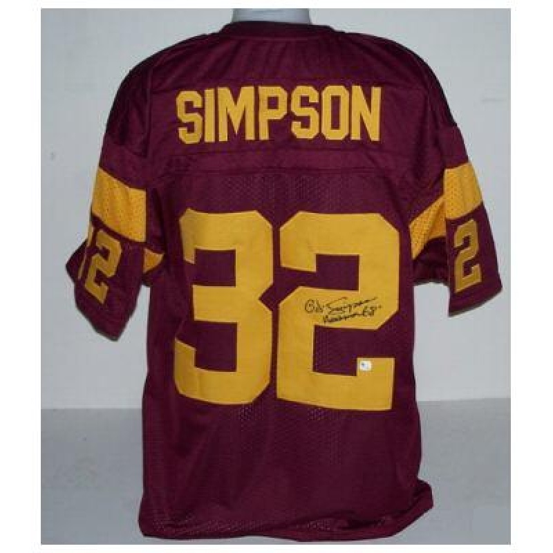 O.J Simpson original USC TROJANS FOOTBALL autographed Jersey signed O.J Simpson Heisman 68