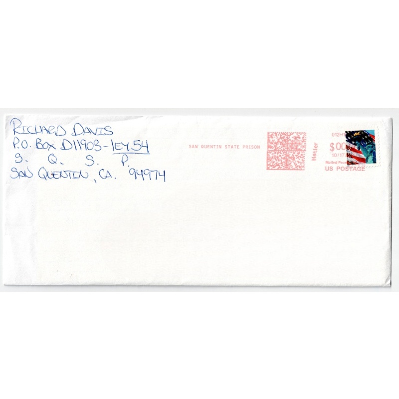 RICHARD ALLEN DAVIS | Killer of 12yo POLLY KLAAS | "Just don’t do me like my dad.” | "Oh, burn in hell Davis! Fuck you!” | Three Strikes Law | Lot of 2 SEALED letters/ envelopes from DR