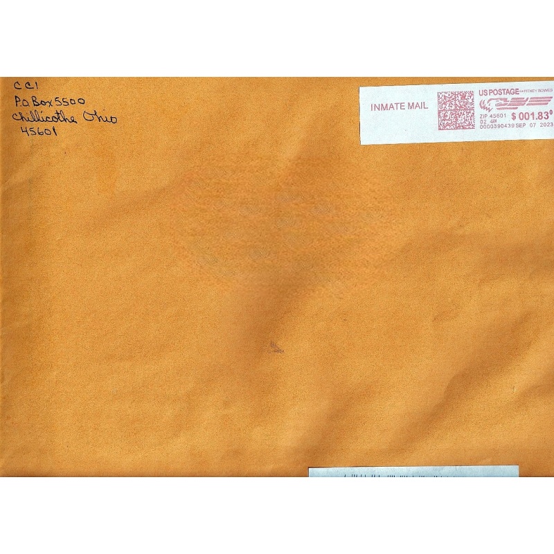 SAMUEL MORELAND | Ohio Death Row | More than 30 years after being convicted for the 1985 murders of five people, including three children, the Ohio Supreme Court has announced the execution date | 9 × 12 envelope; 2.4 oz ALS