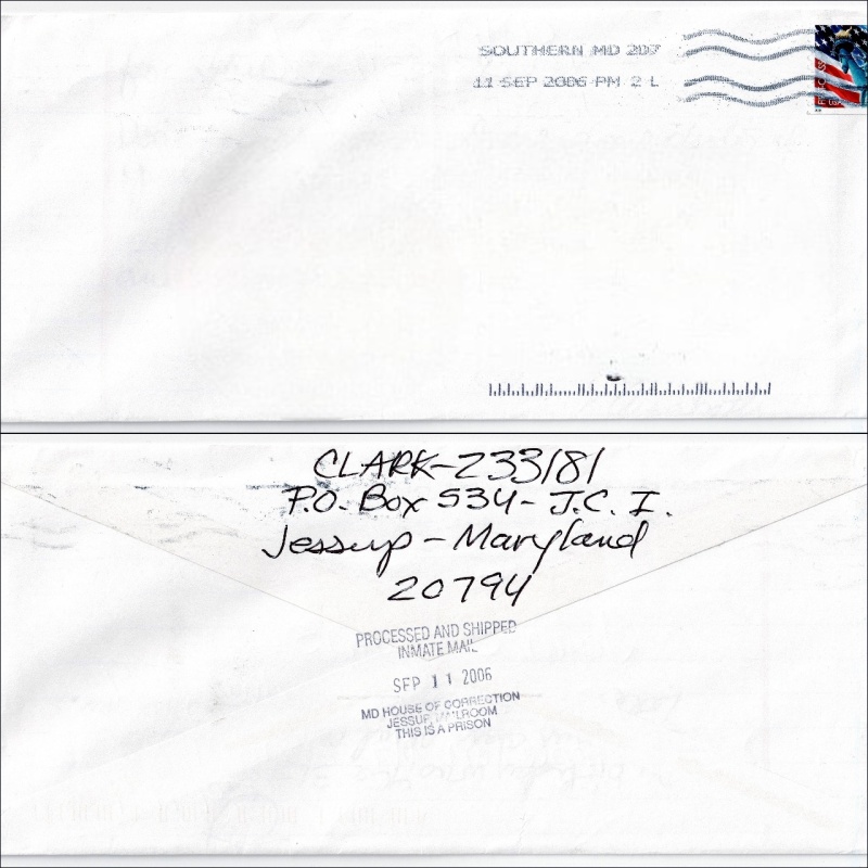 HADDEN IRVING CLARK | Cross-Dressing Cannibalistic American Serial Killer | 3 Letters/Envelopes from Prison | Pmk 2006 | UNOPENED