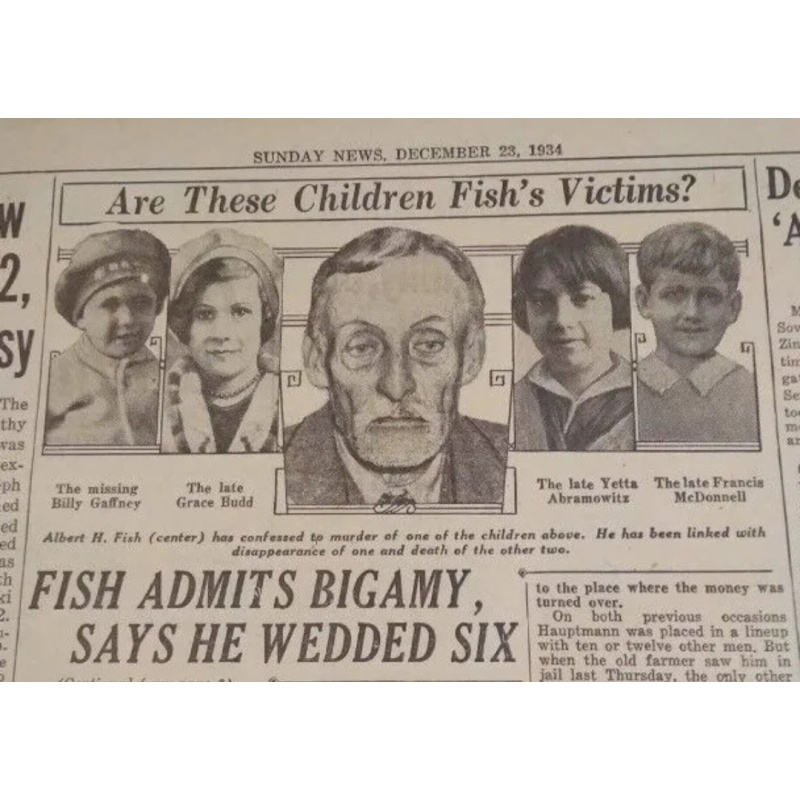 Original Albert Fish 1934 Newspaper