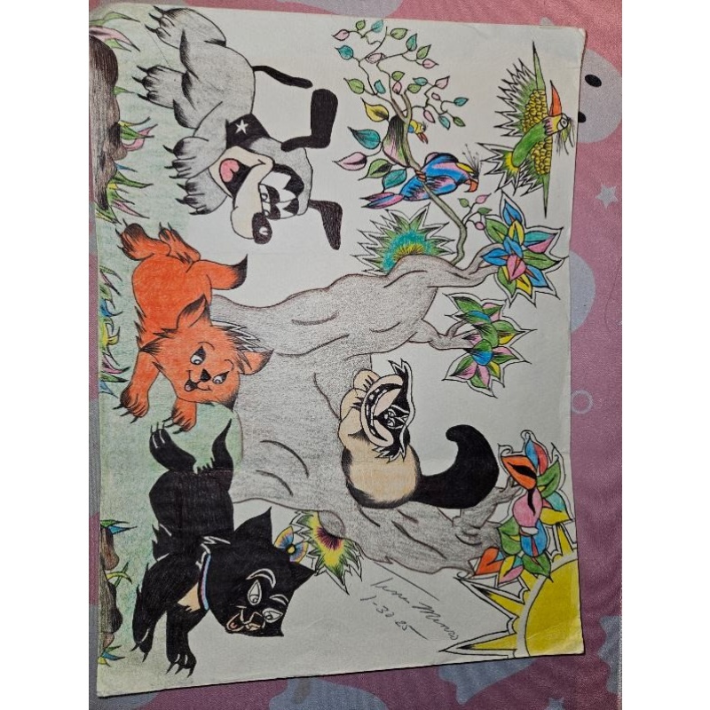 James Munro now known as Tina Munro-2025  9x12 Used Disney Cats drawing